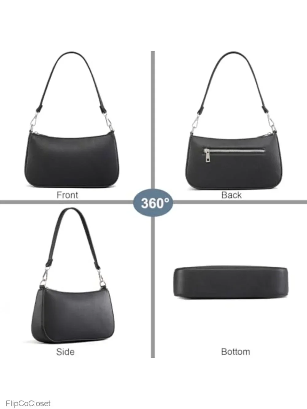 PU Leather Hobo Shoulder Bag Crossbody Purse Removable Straps
